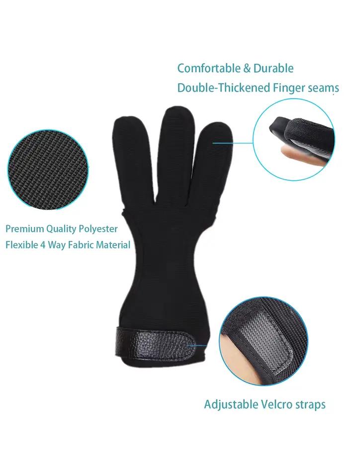 Gants de chasse tir à l'arc trois doigts cuir protection débutants adultes adolescents