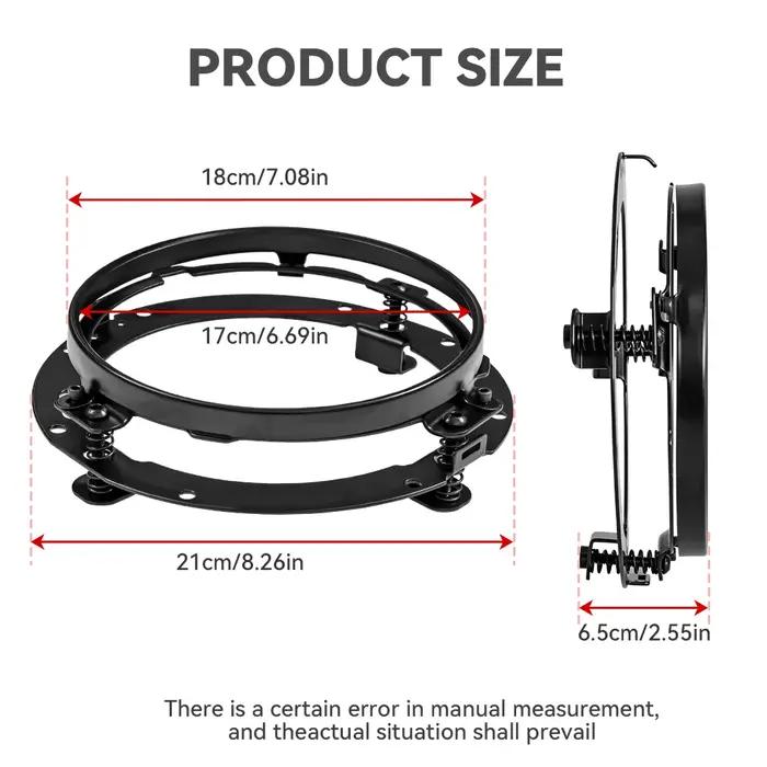 Anneau de support de montage de phare LED rond de 7 pouces