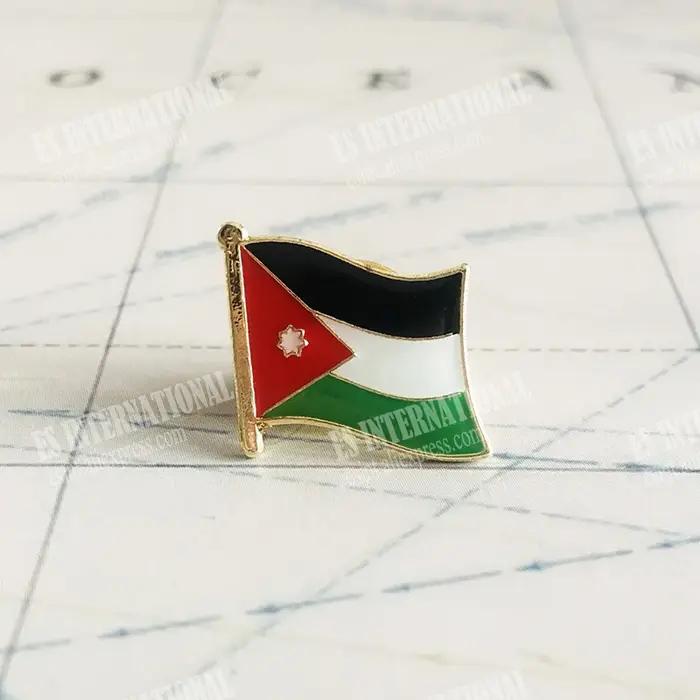 Jordan drapeau National cristal époxy métal émail Badge broche Collection Souvenir cadeaux épinglett