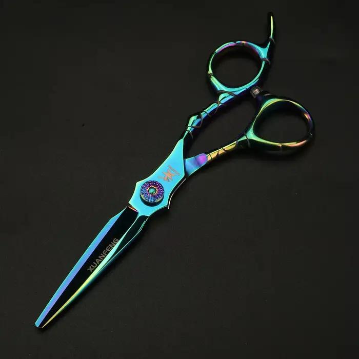 Ciseaux à cheveux professionnels à poignée musculaire de 6 pouces pour stylistes-cisailles de coiffu