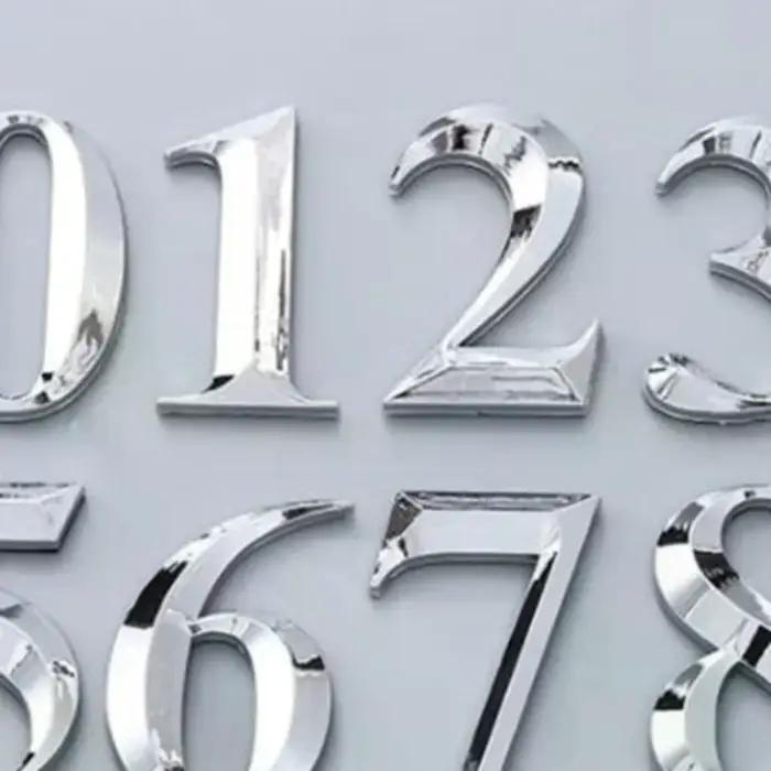 Numéro de porte auto-adhésif en ABS avec finition métallique pour maison appartement bureau hôtel occasions spéciales décoration intérieure élégante