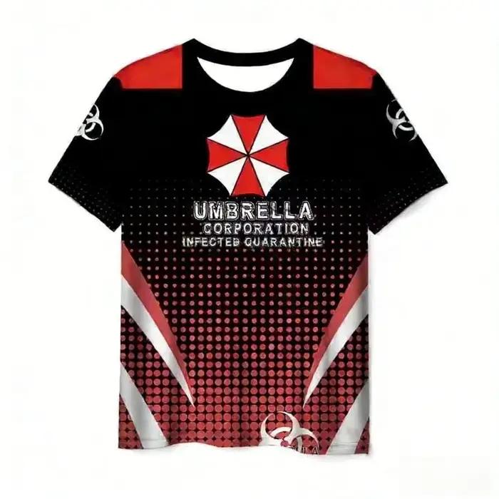 T-shirts à thème Resident Evil Umbrella Corporation pour hommes, t-shirts graphiques avec logo Bioha