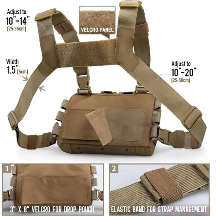 Sac de poitrine Recon en Térilène pour hommes, chasse, camping, course à pied et plein air