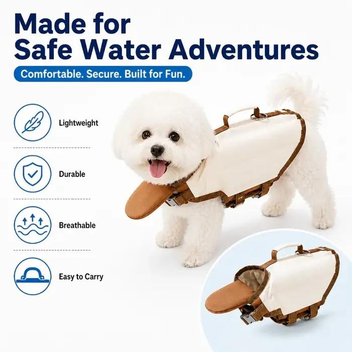 Gilet de sauvetage pour chien avec poignée de sauvetage