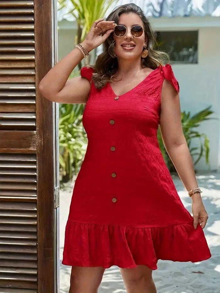 Robe mini rouge Island Vibe – Parfaite pour les journées à la plage et les rendez-vous au coucher du