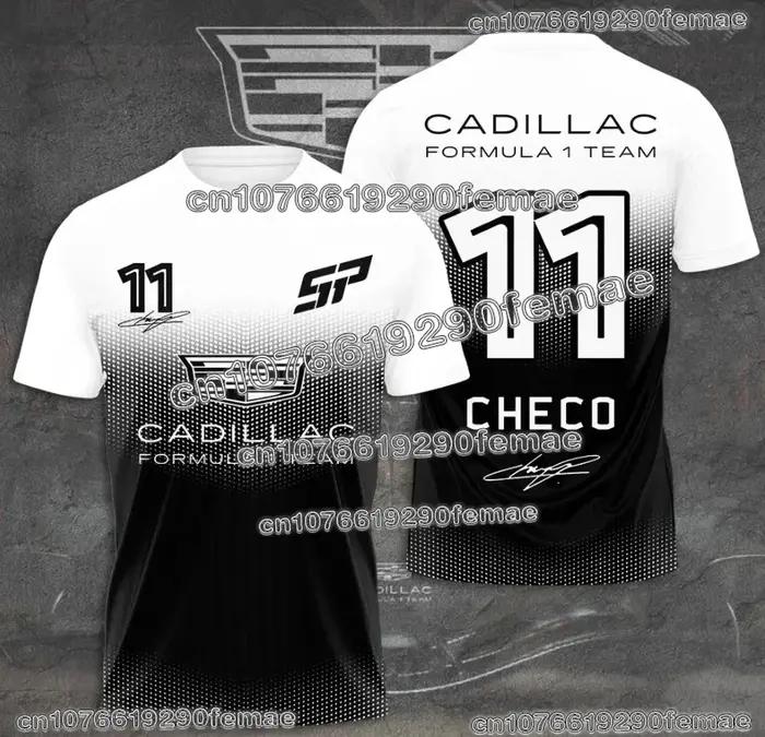 T-shirt pour homme de l'équipe Cadillac Racing avec impression 3D, chemise à manches courtes à sécha