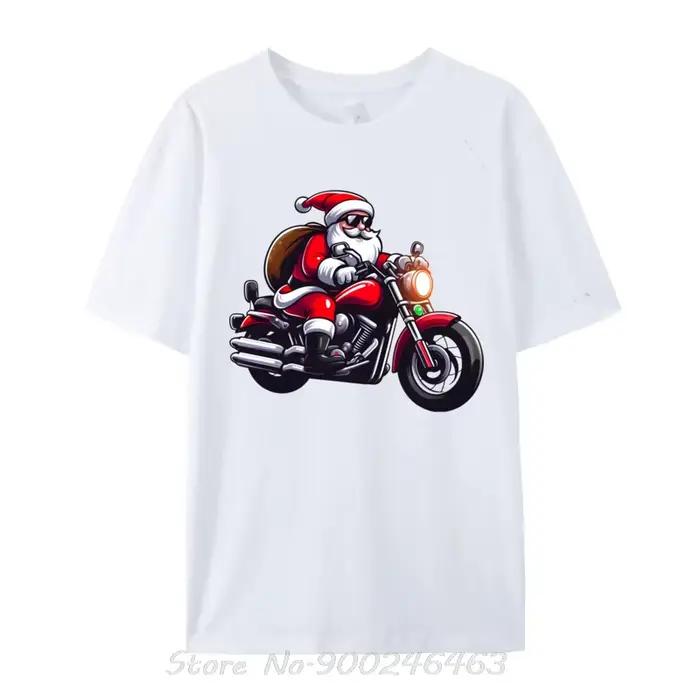 T-Shirts Drôle Santa équitation moto pour homme hauts t-shirt unisexe motifs imprimés coton polyester quatre saisons occasions quotidiennes