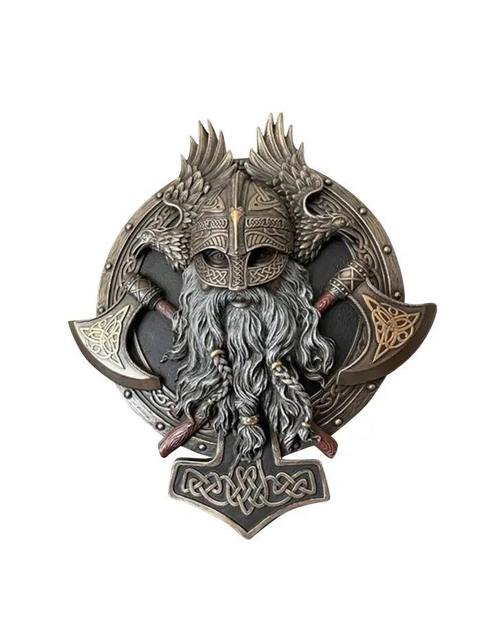 Plaque murale Ares Valhalla, sculpture, hache Viking Kokor, décoration murale pour la maison, décor de confrontation, vacances, cadeau d'anniversaire, gothique