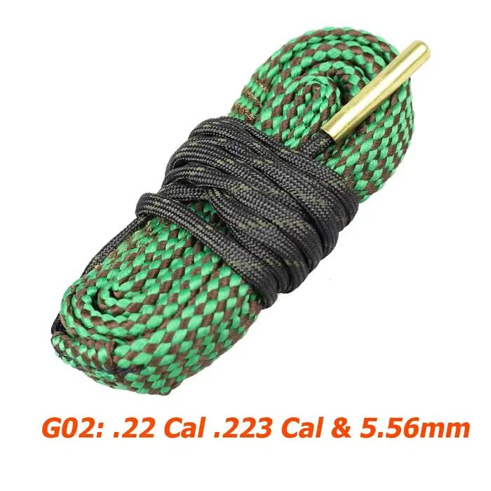 Corde de nettoyage d'alésage de pistolet de chasse. 22 Cal.223 Cal.38 Cal & 5.56mm 7.62mm 12GA, Kit