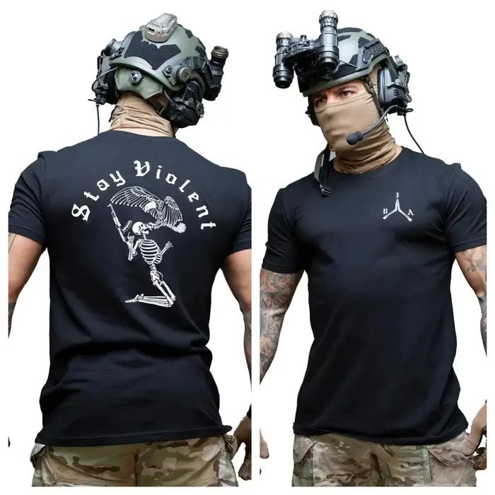 T-shirt décontracté d'été style artistique militaire tactique Brothers in Arms AMMO