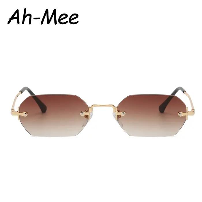 Lunettes sans monture carrées dégradé gris randonnée - Style été femmes UV400