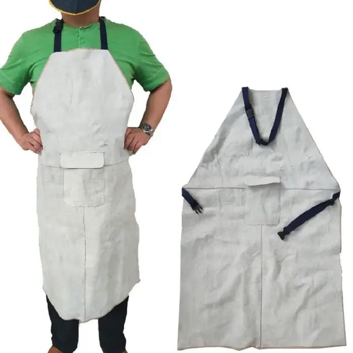 Tablier de soudage professionnel en cuir de vache pour soudeurs, forgerons et charpentiers, vêtements de travail résistants à la chaleur et aux flammes pour hommes et femmes