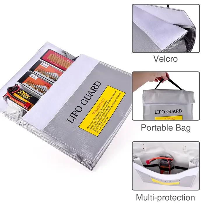 Lipo garde sac de sécurité ignifuge antidéflagrant Portable Lipo sac de sécurité 215*115*155mm pour