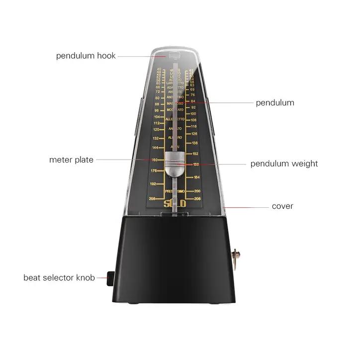 Métronome mécanique universel en ABS et métal pour pratique guitare violon piano basse batterie occa