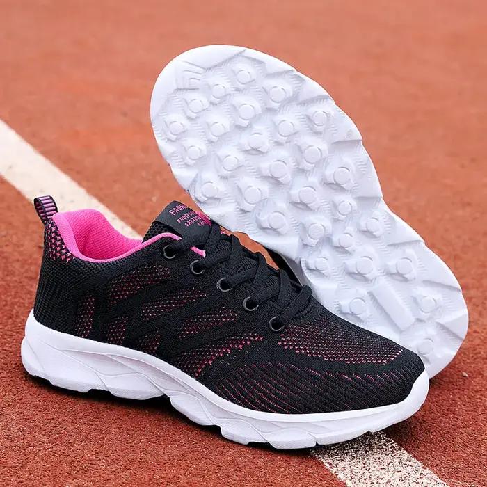 Baskets décontractées pour femmes, chaussures de marche respirantes, chaussures plates en maille, ch