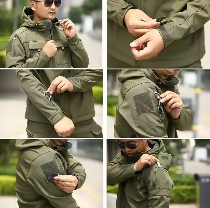 Vestes tactiques pour hommes, Cargo, militaires, SoftShell, imperméables, coupe-vent, à capuche, fon