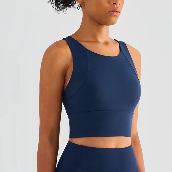 Nylon Sexy femmes Sport soutien-gorge haut femmes serré élastique gymnastique Sport Yoga soutiens-go