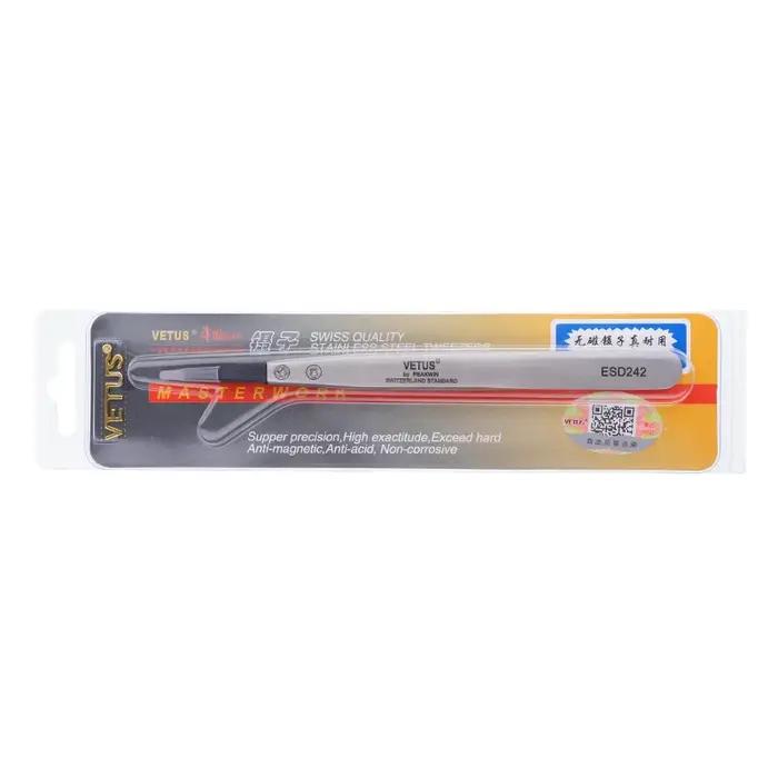 Pince à sourcils antistatique avec tête interchangeable en acier inoxydable et poignée en fibre de carbone pour soins esthétiques professionnels et personnel occassions multiples