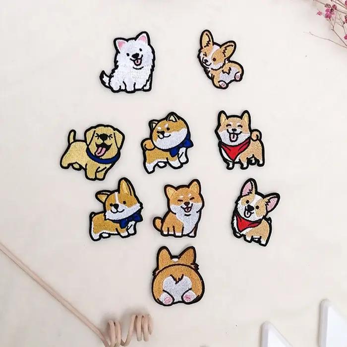 Écussons à coudre et thermocollants Corgi et Teckel motifs de chiens pour la décoration de vêtements et accessoires textiles occassions spéciales et quotidiennes