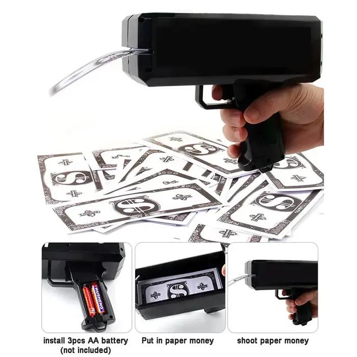 Tir d'Argent Pistolet Jouet Drôle Jeu de Fête Billet de Banque Pistolet Papier Argent Mariage Anniversaire Décoration Tireur Lancer Jouets Enfants Occasions Spéciales