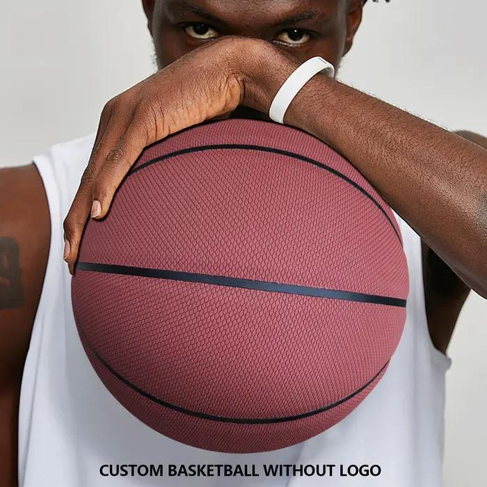 Ballon de basketball personnalisé sans logo résistant à l'usure pour adultes et enfants occasions spéciales et entraînement intérieur et extérieur