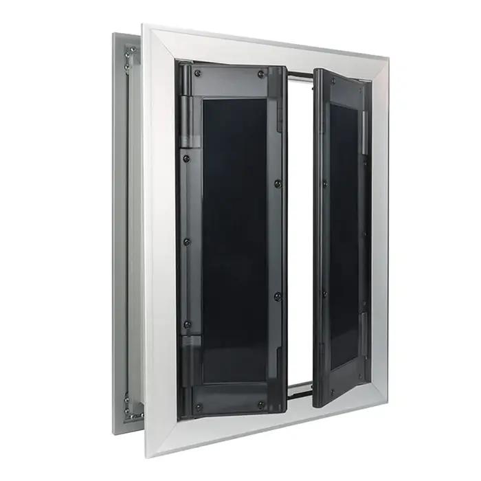 Grande porte pour chiens en alliage d'aluminium avec système de verrouillage double panneau pour animaux de compagnie grands et moyens occasions intérieures et extérieures