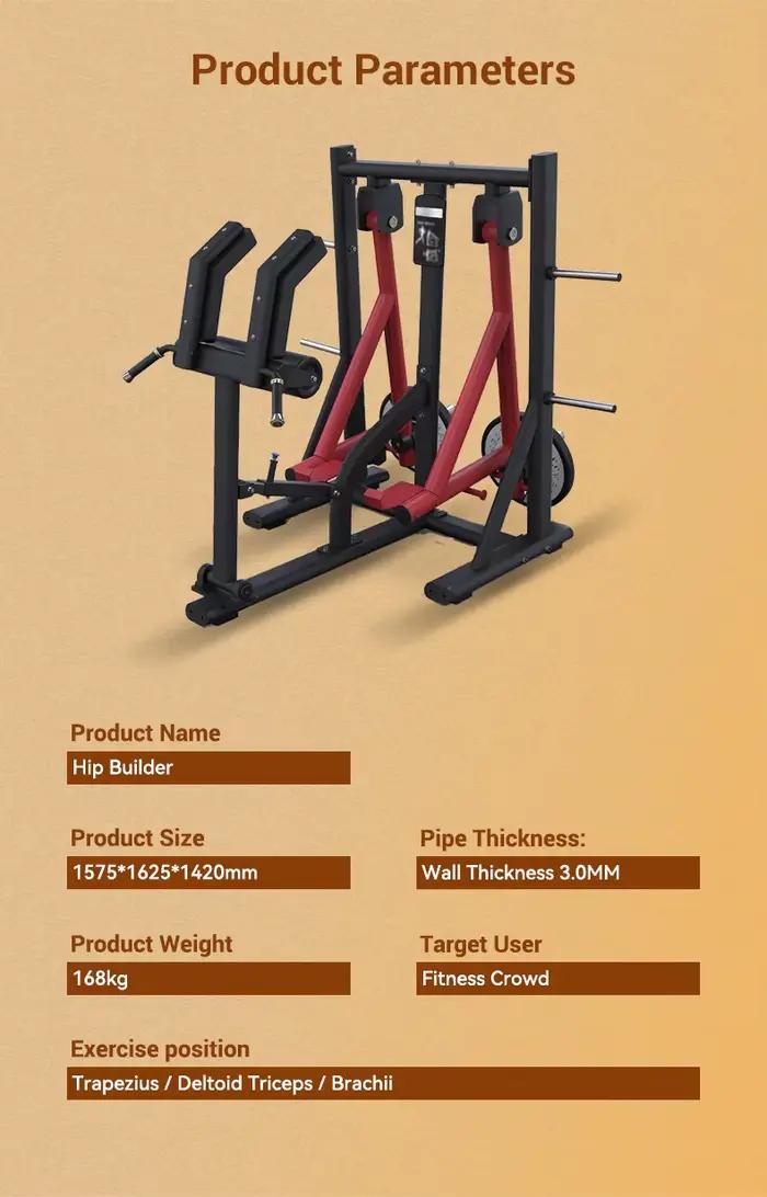 Appareil de musculation en acier à charge de plaques pour la formation des hanches