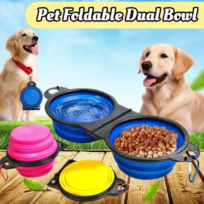 Bols doubles pliables pour animaux de compagnie