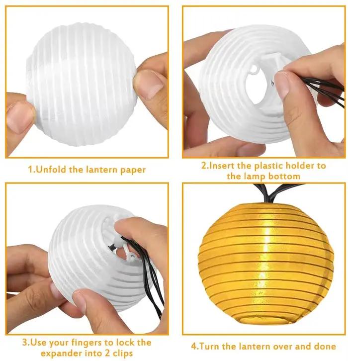 Lanterne étanche chaîne solaire fée lumières 6.5M 30 LED guirlande extérieure Patio lumière lampe à