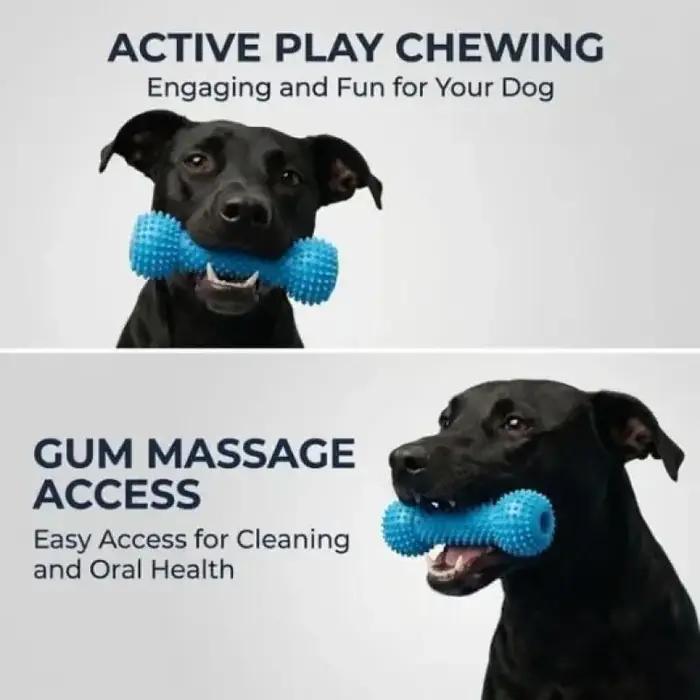 Jouet dentaire pour chien de taille moyenne brun foncé double action brossage des dents facile et jeu amusant occaions spéciales santé bucco-dentaire chiens
