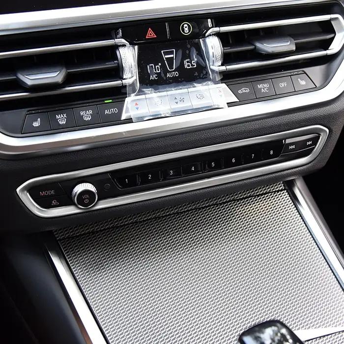 Autocollant de décoration pour cadre de volume de console centrale en acier inoxydable, pour BMW sér