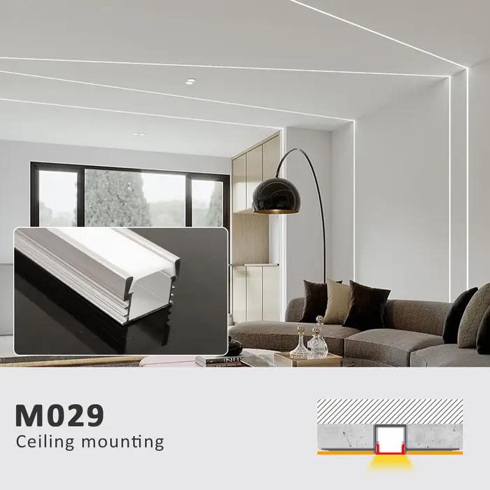 Bande lumineuse LED 50CM, canal profilé en aluminium, diffuseur noir argenté, couvercle PC pour 8mm/