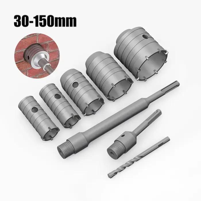 Foret béton SDS-Plus 30-150mm avec arbre circulaire - Scie cloche murale pour maçonnerie parpaing ciment