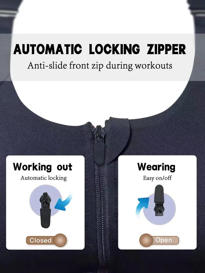 【Taille Plus】Soutien-gorge de sport, fermeture à glissière avec design push-up, soutien réglable, bonnets fixes, peut être porté à l'extérieur, niveau de soutien moyen, adapté aux sports, au fitness,