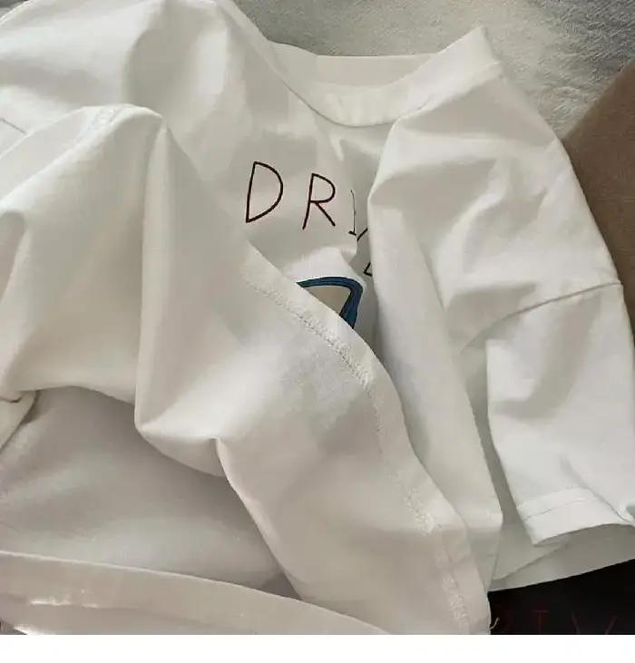 Coton demi manches T-shirt garçons enfant 2025 été bébé unisexe Costume sport t-shirts occasionnels
