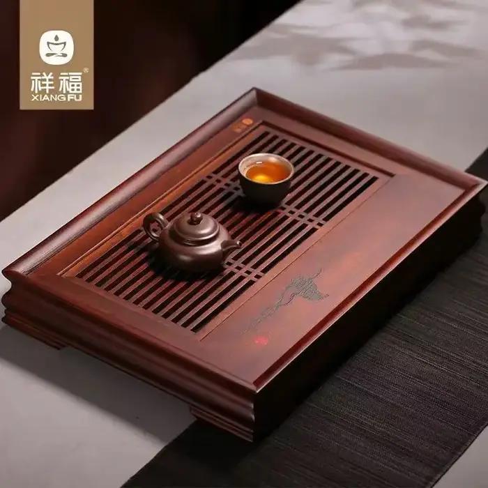 Xiangfu plateau à thé humide et sec, tiroir de rangement et de drainage type table à thé simple en b