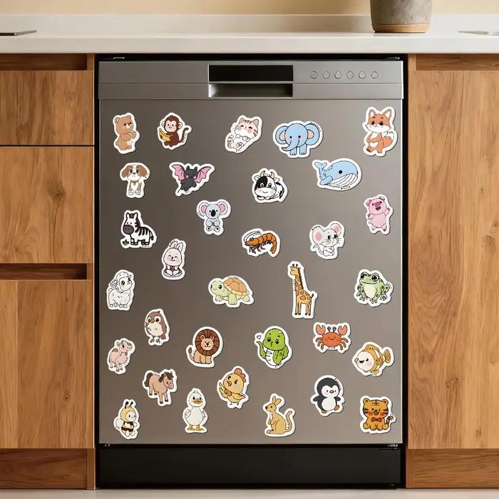 32 Aimants de Réfrigérateur Animaux Mignons, Design Magnétique, Décoration d'Intérieur & Cadeau Idéal. Jouet interactif créatif pour enfants.