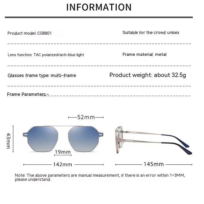 COIan-Lunettes de soleil polarisées à clip magnétique pour hommes et femmes, lunettes anti-lumière b
