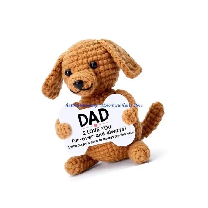 Poupée chien tricotée mignonne support émotionnel accessoire voiture décoration maison cadeau anniversaire noël occaseionnels
