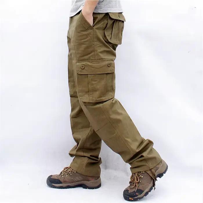 Salopette cargo militaire tactique homme multi-poches - Pantalon travail streetwear armée droit 44
