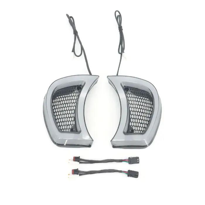 Pour Harley Road Glides 15-UP 2023 2022 2021 2020 NOUVEAU Phare de moto fumé blanc avec accent lumineux LED et clignotan