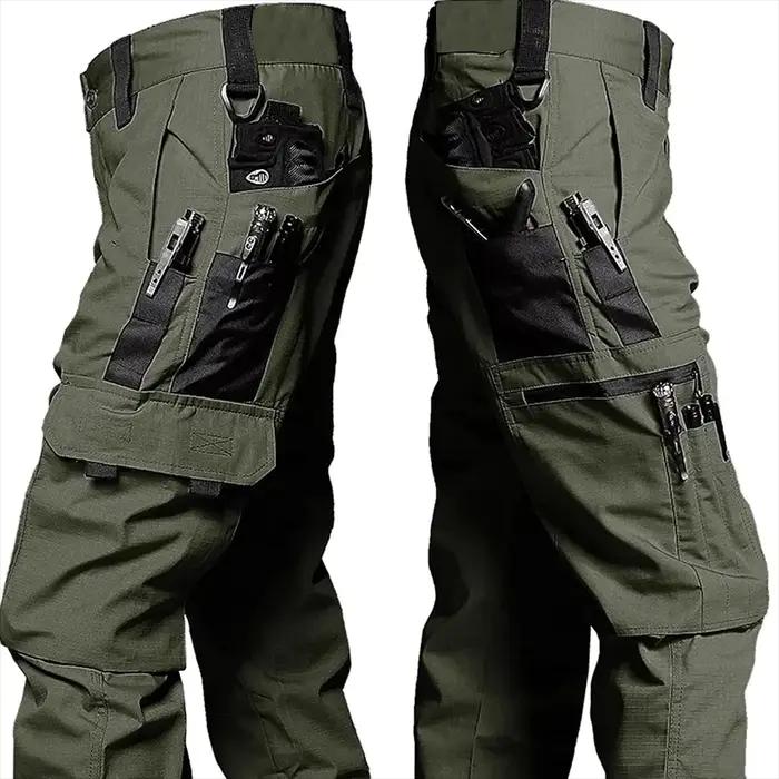 Pantalon cargo chasse homme imperméable multi-poches travail extérieur randonnée automne printemps tactique