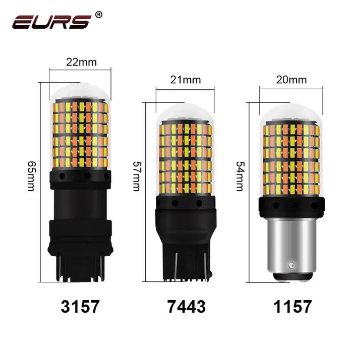 Ampoule Canbus 1157 Led Bay15d P21/5w T20 Led 7443 T25 3157 168smd pour feu stop, clignotant, ambre