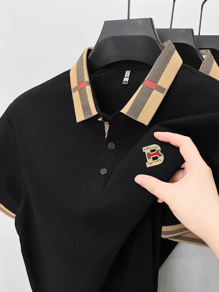 Polo logo luxueux homme en coton polyester décontracté avec motifs lettres pour été et occasions quotidiennes