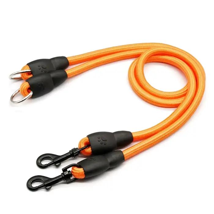 Laisse Double pour Chien Séparable en Cuir Robuste Polyvalente pour Promenades en Forêt et Concours Canins Occasions Spéciales