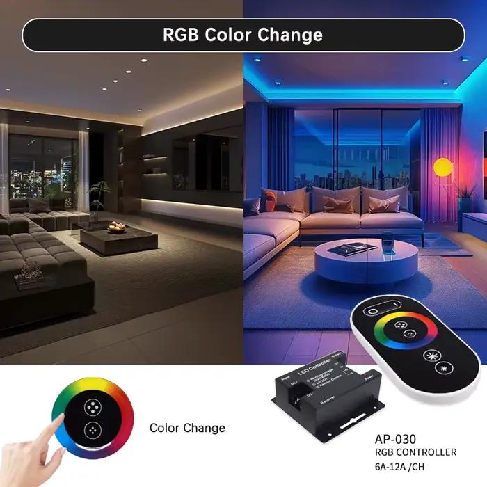 Contrôleur de lumière de bande LED, télécommande tactile, 30A6 touches, variateur Cct Rgb smd cob, p