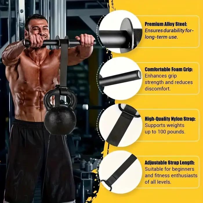 Renforceur de poignet et d'avant-bras en fer, bâton d'entraînement musculaire, équipement de force noir, taille universelle, équipement de sport de plein air