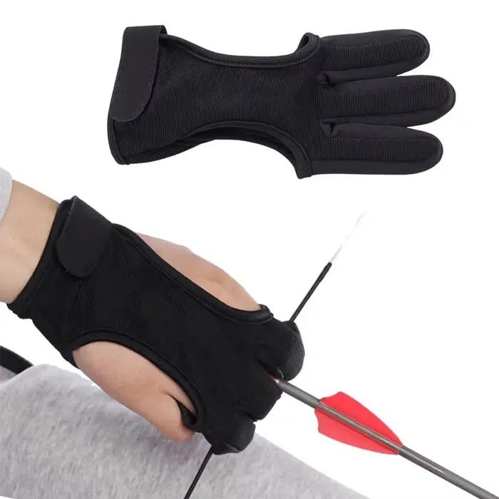 Gants de chasse 3 doigts antidérapants en cuir respirant pour protection des doigts et sécurité