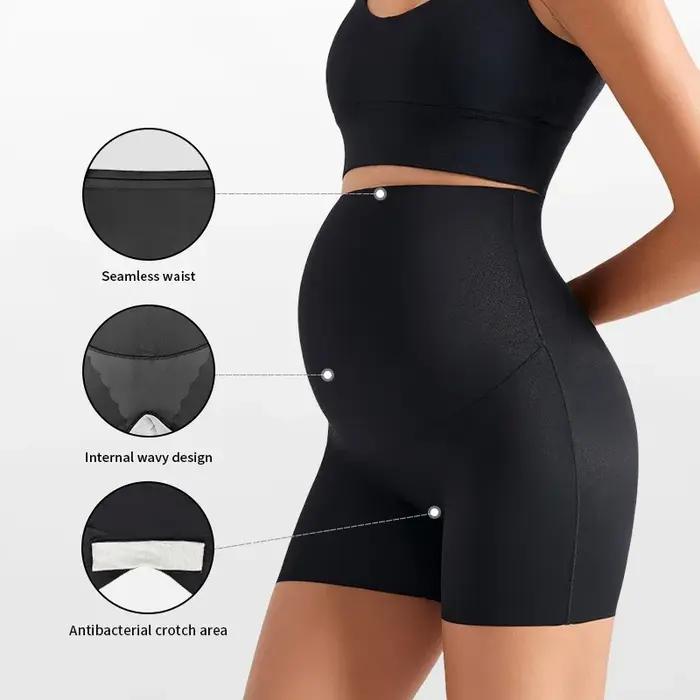 Leggings Sans Couture à Taille Haute ROMPERBO Pour Femmes Enceintes Occasions Spéciales Shorts De Yoga Confortables Respirants