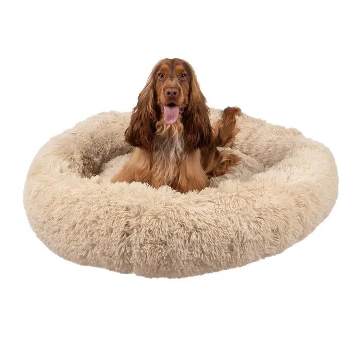 Lit orthopédique pour chien en forme de beignet
